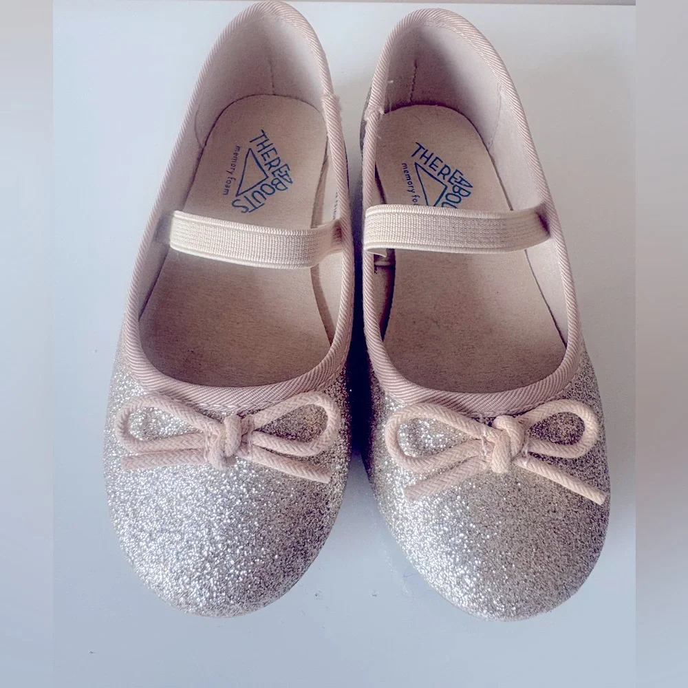 There Abouts Lil Lexi Gold Glitter Girls Easter Holiday Shoes Toddler Size 9